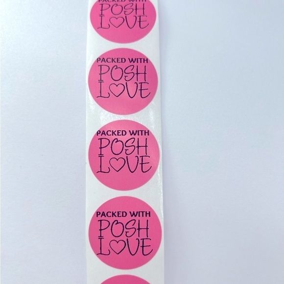 Packed with Posh Love 1" Round Stickers (100 roll ) NWT | Shipping Supplies - Picture 2 of 8